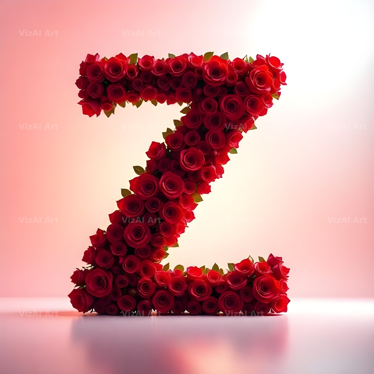 Red Rose Velvet alphabet letter Z