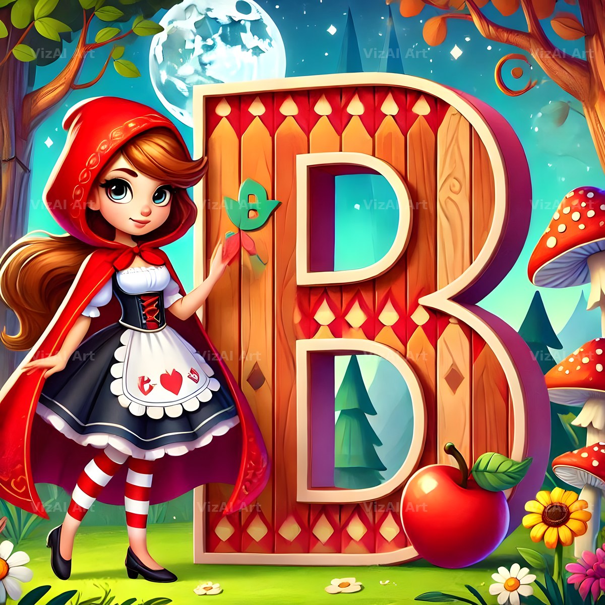 Red Riding Hood Storybook alphabet letter B