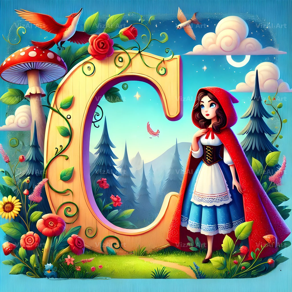 Red Riding Hood Storybook alphabet letter C
