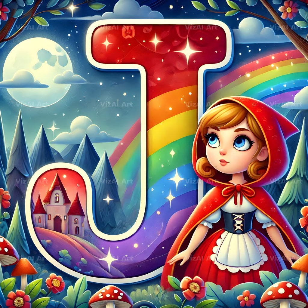 Red Riding Hood Storybook alphabet letter J