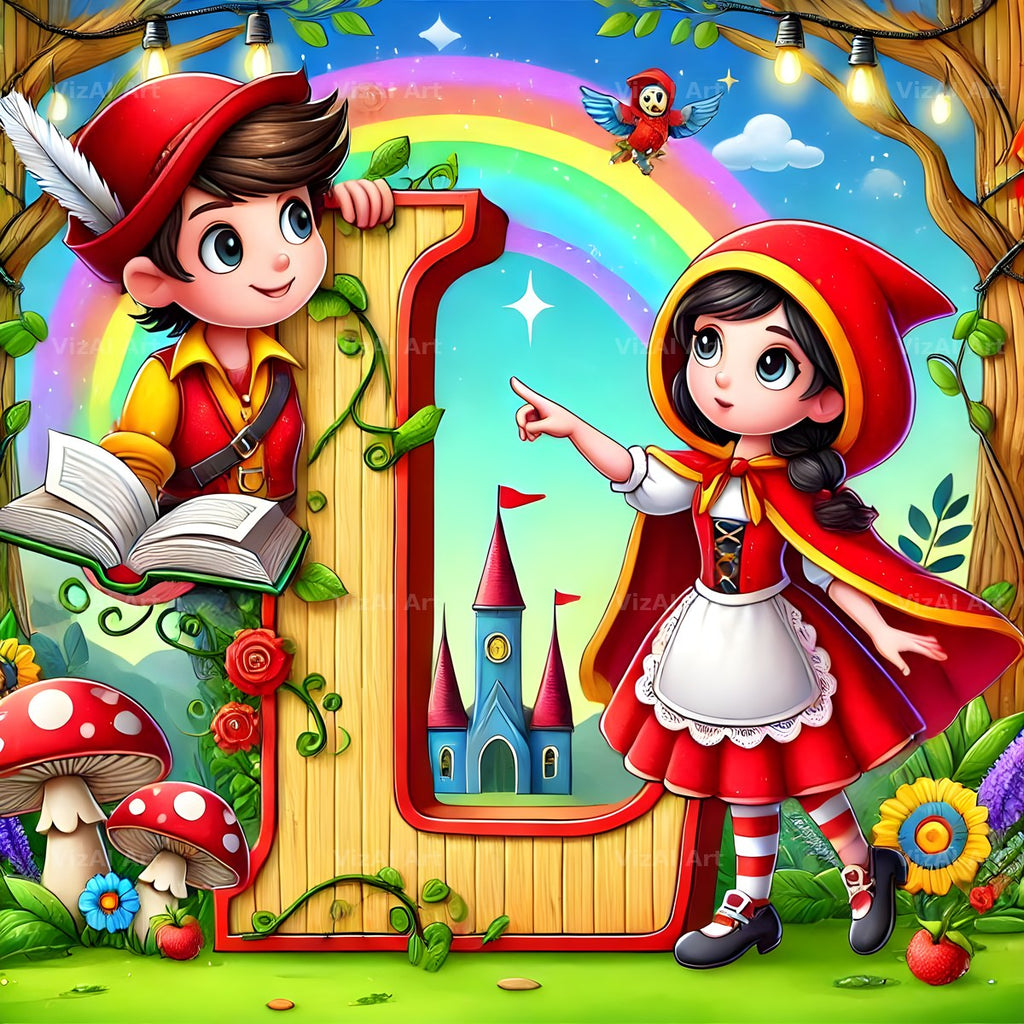 Red Riding Hood Storybook alphabet letter L