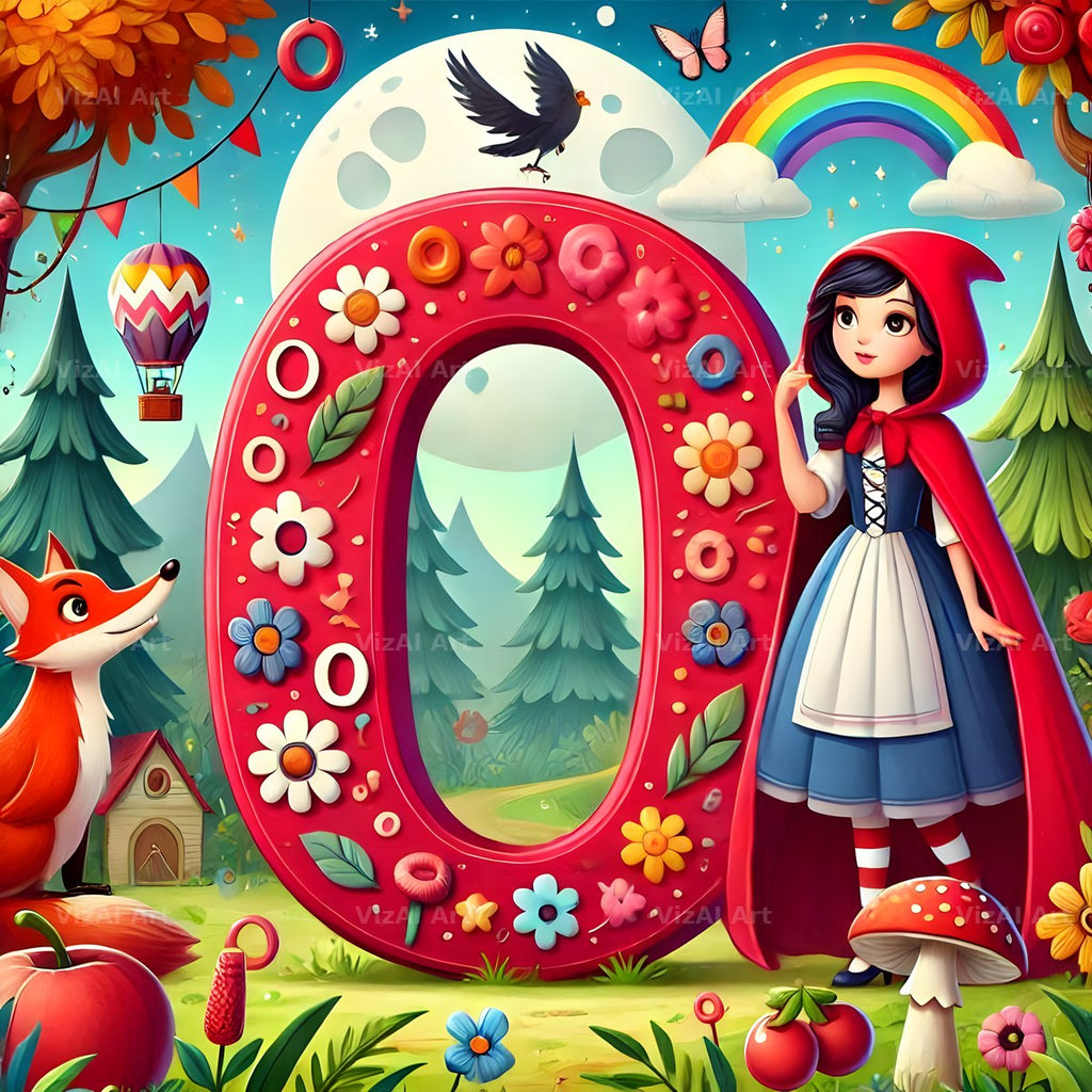 Red Riding Hood Storybook alphabet letter O