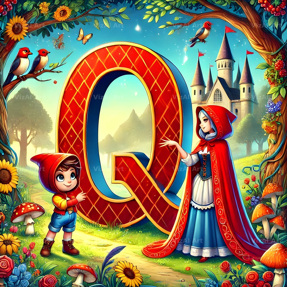 Red Riding Hood Storybook alphabet letter Q