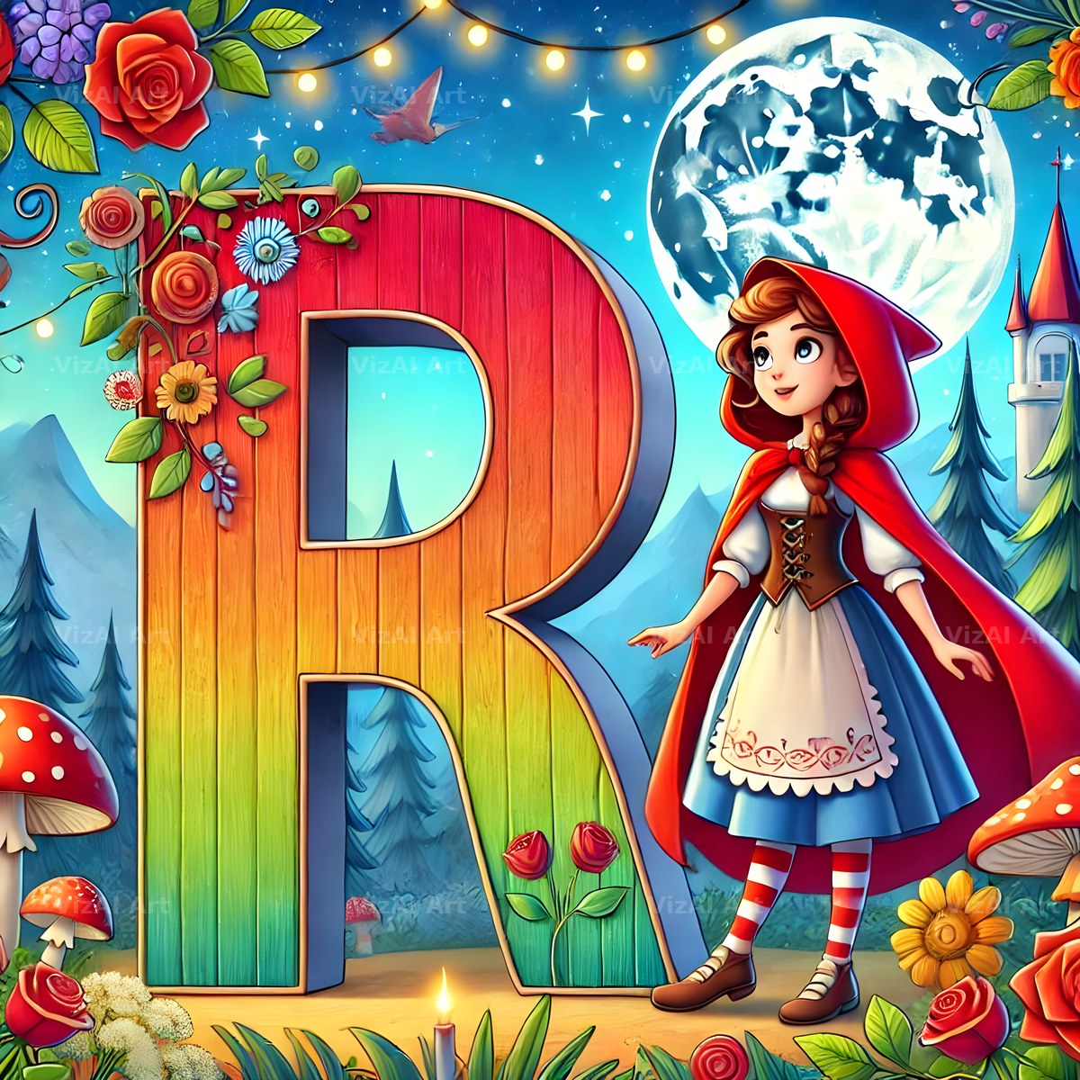 Red Riding Hood Storybook alphabet letter R