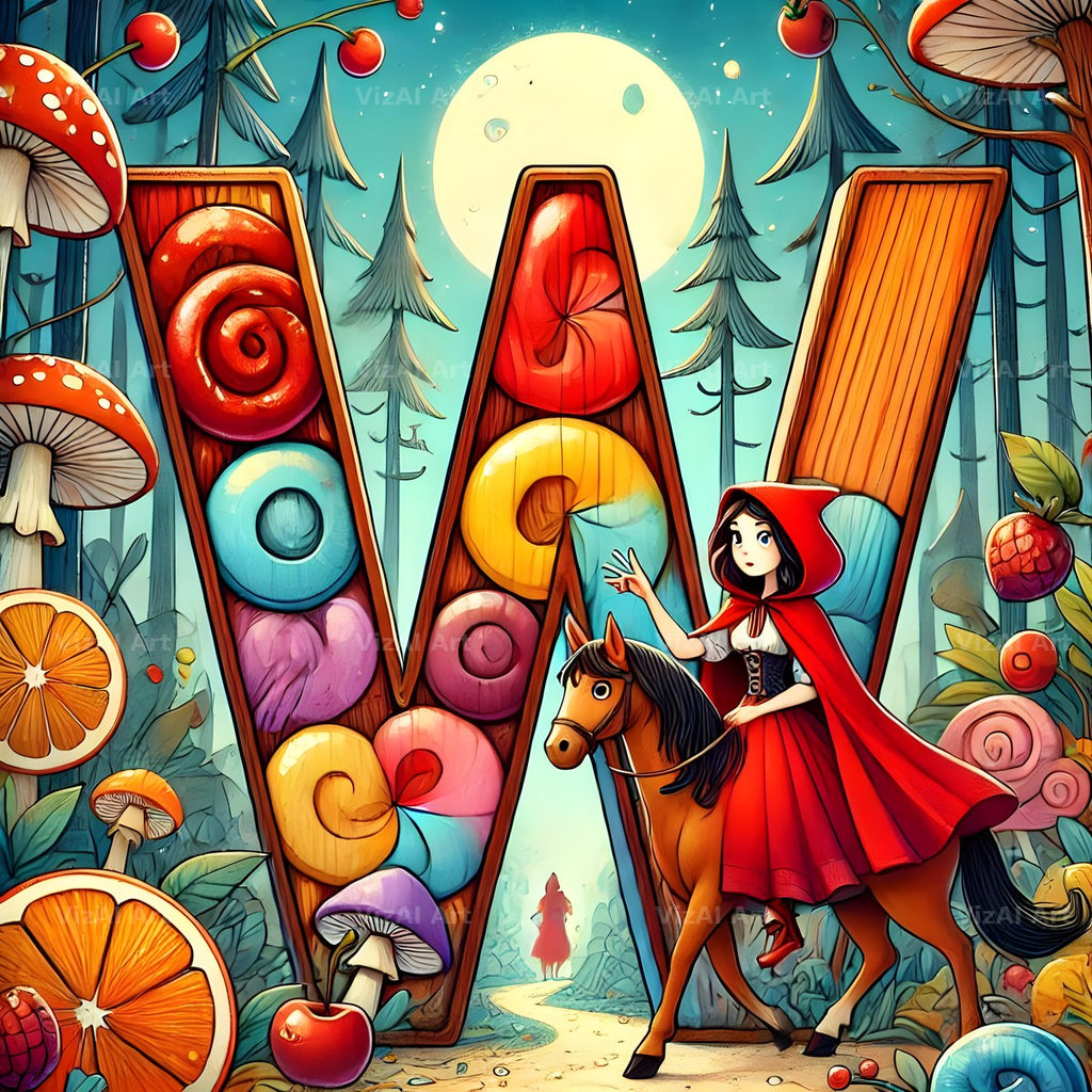 Red Riding Hood Storybook alphabet letter W