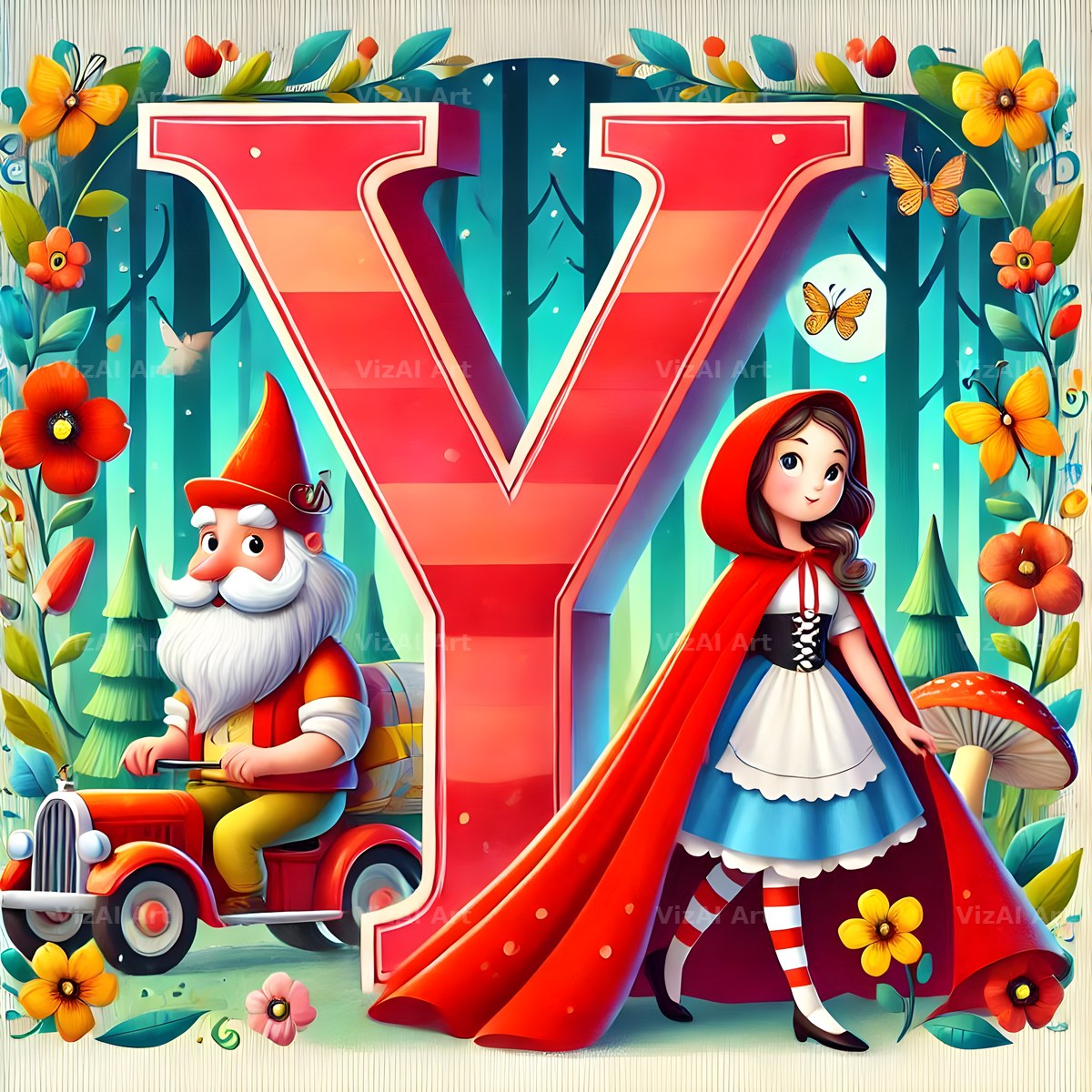 Red Riding Hood Storybook alphabet letter Y