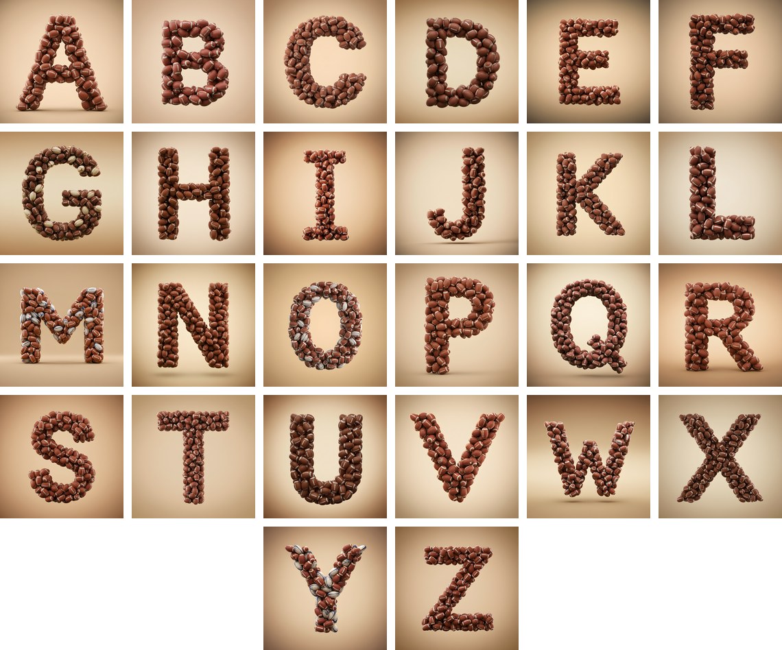 Rugby Ball Scrum alphabet — all 26 letters