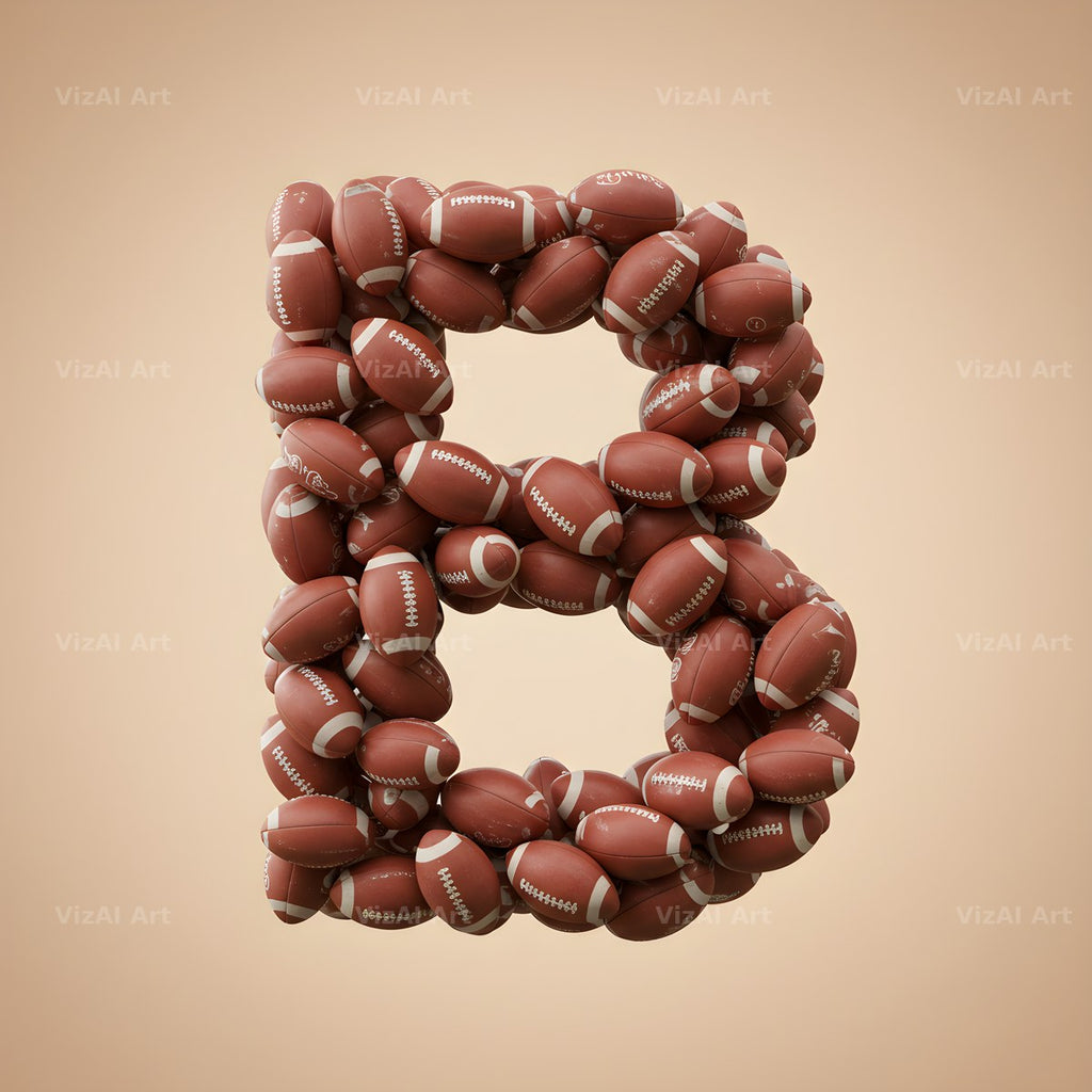 Rugby Ball Scrum alphabet letter B