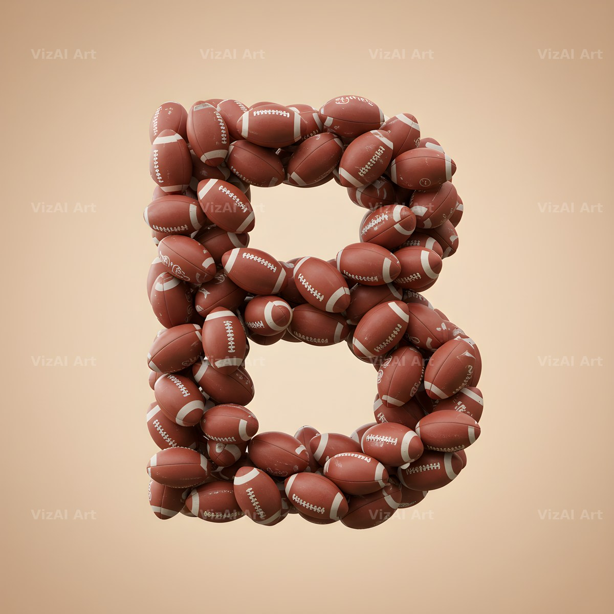 Rugby Ball Scrum alphabet letter B