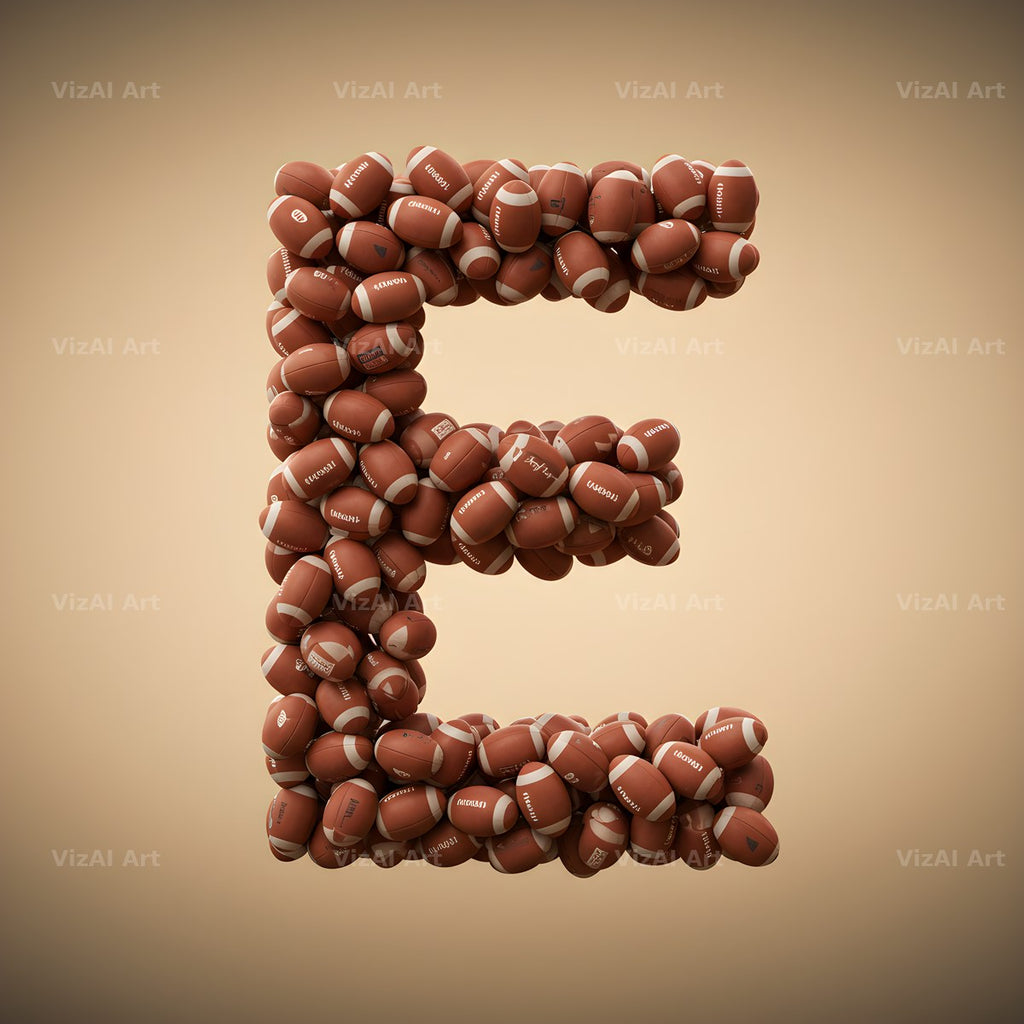 Rugby Ball Scrum alphabet letter E