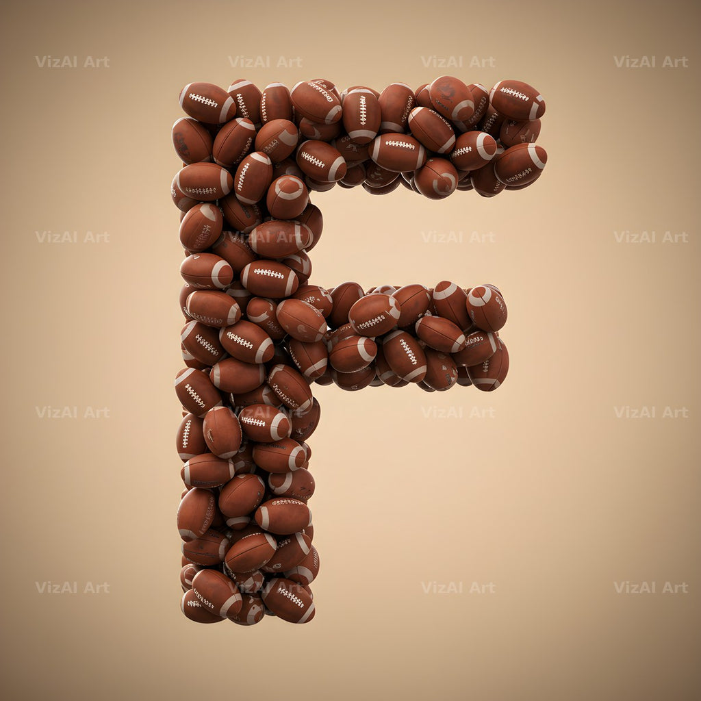 Rugby Ball Scrum alphabet letter F