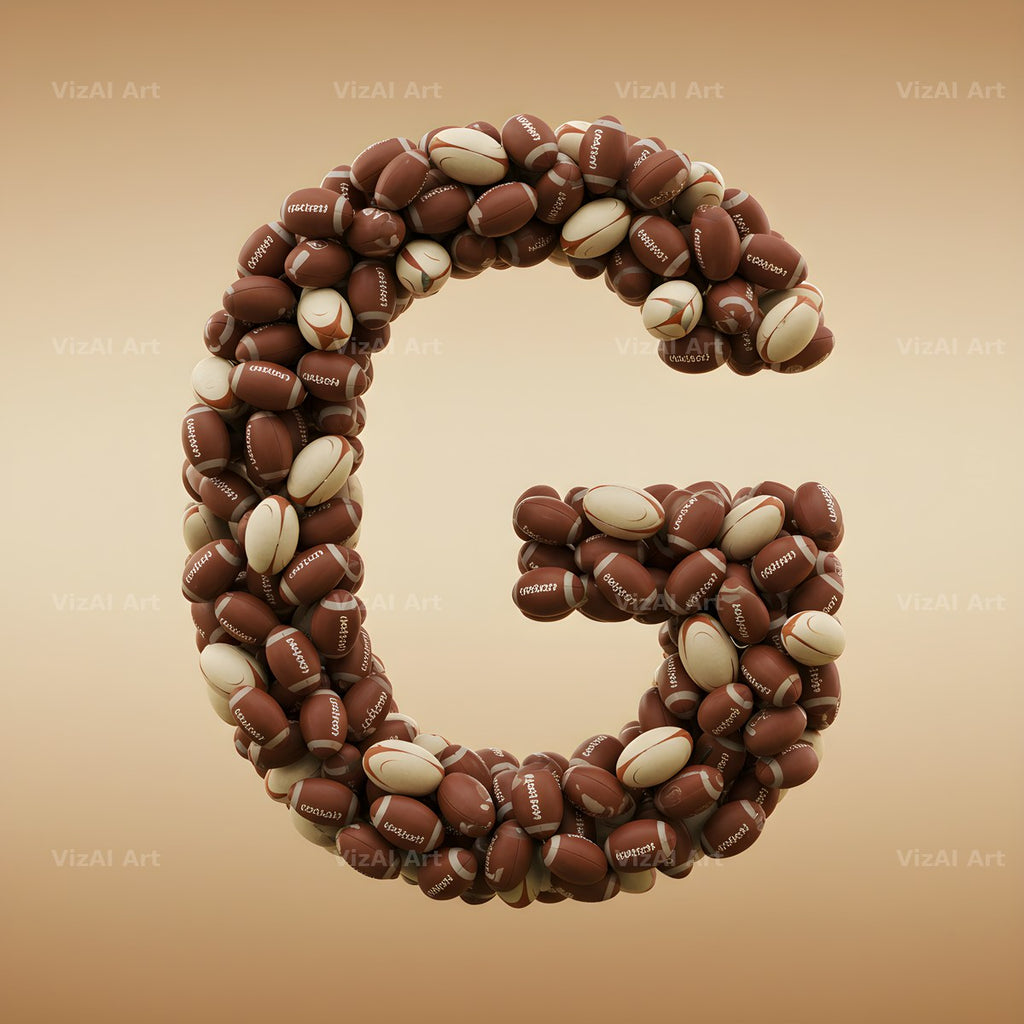 Rugby Ball Scrum alphabet letter G