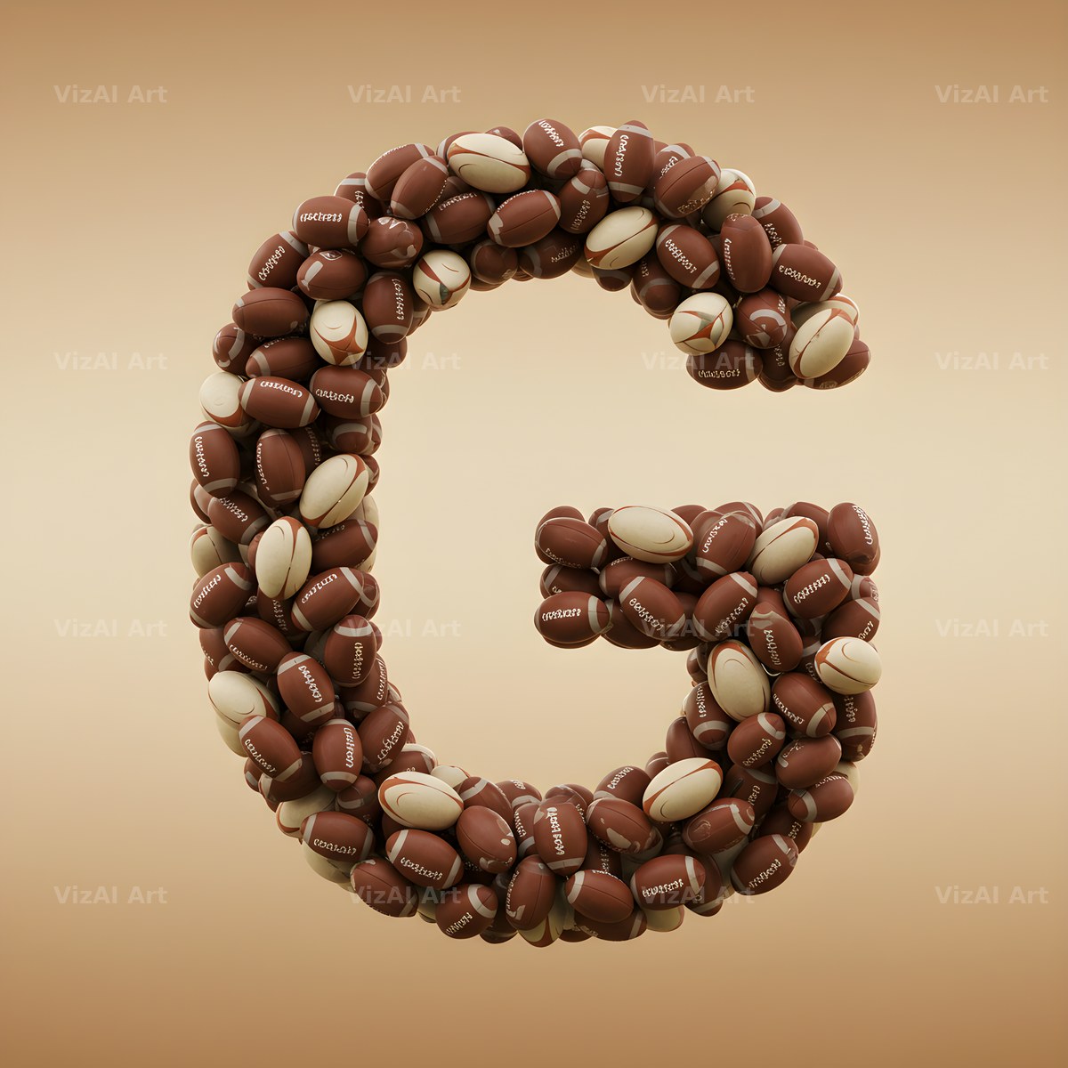 Rugby Ball Scrum alphabet letter G