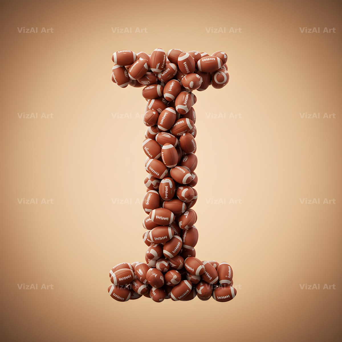 Rugby Ball Scrum alphabet letter I