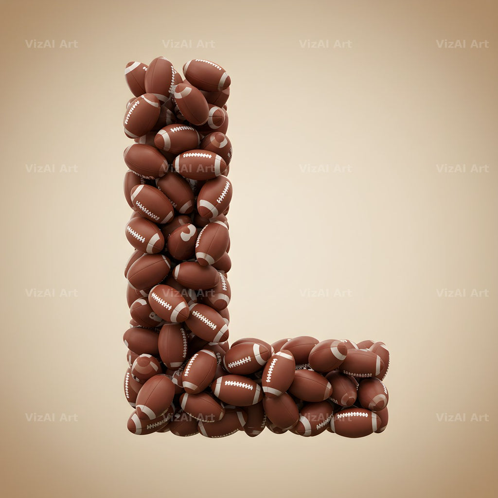 Rugby Ball Scrum alphabet letter L