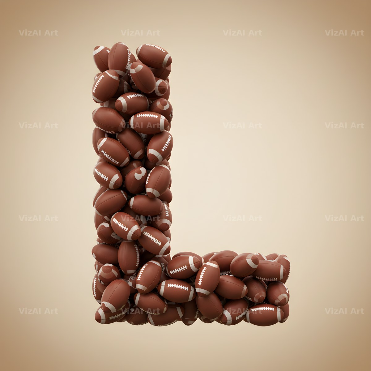 Rugby Ball Scrum alphabet letter L