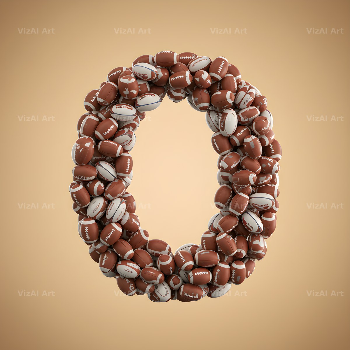 Rugby Ball Scrum alphabet letter O