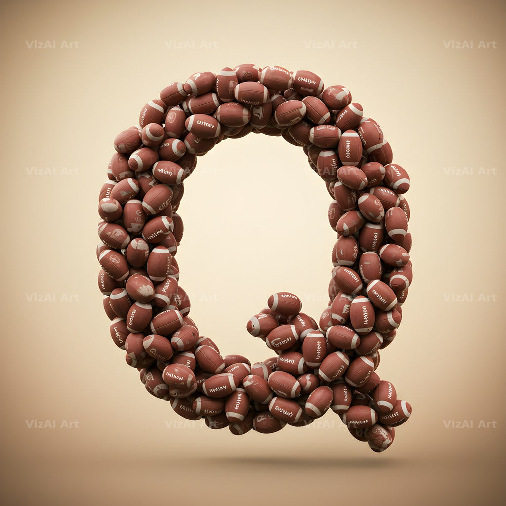 Rugby Ball Scrum alphabet letter Q