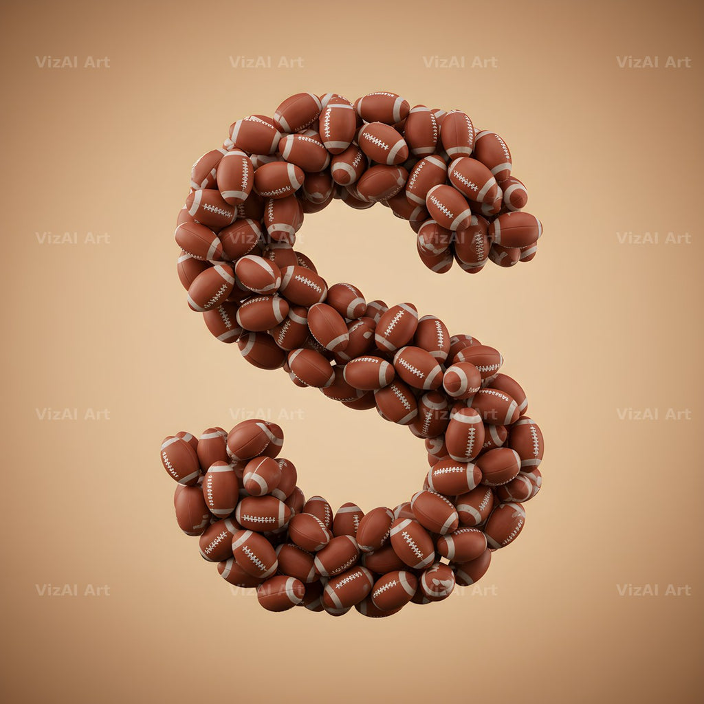 Rugby Ball Scrum alphabet letter S