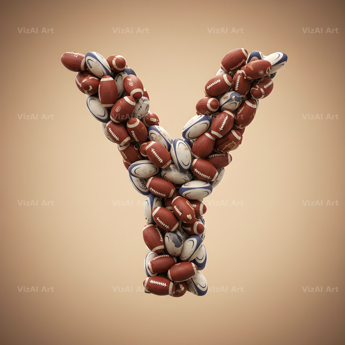Rugby Ball Scrum alphabet letter Y