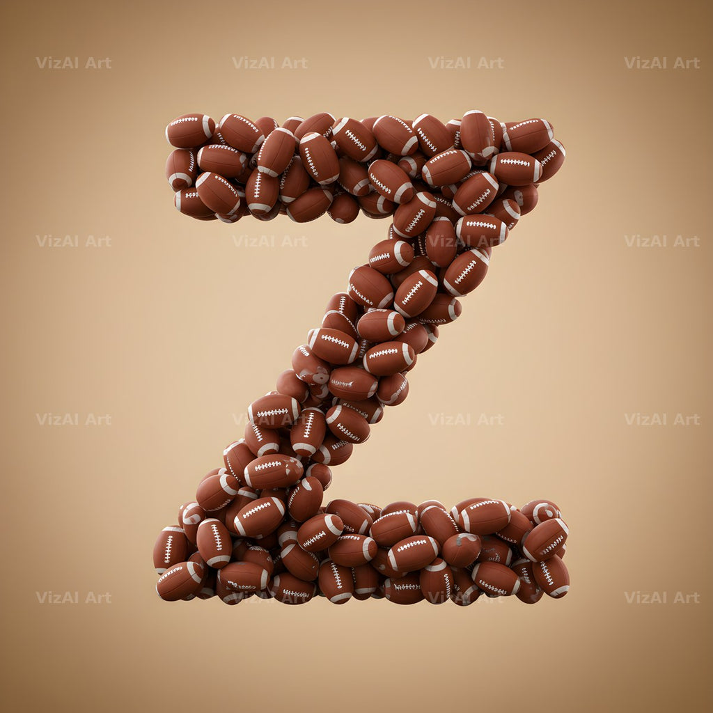 Rugby Ball Scrum alphabet letter Z