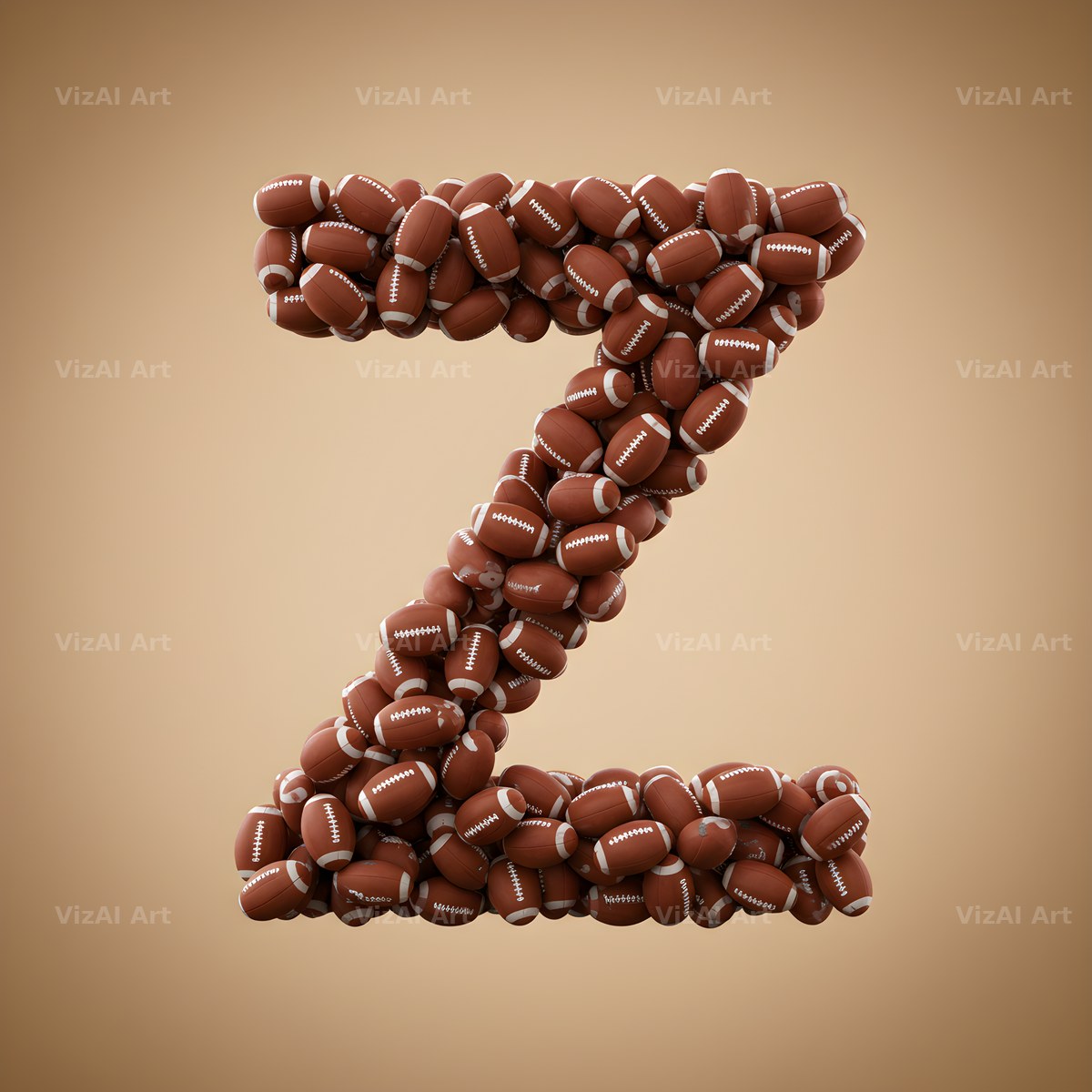 Rugby Ball Scrum alphabet letter Z