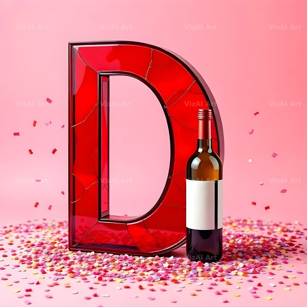 Red Wine Cellar alphabet letter D