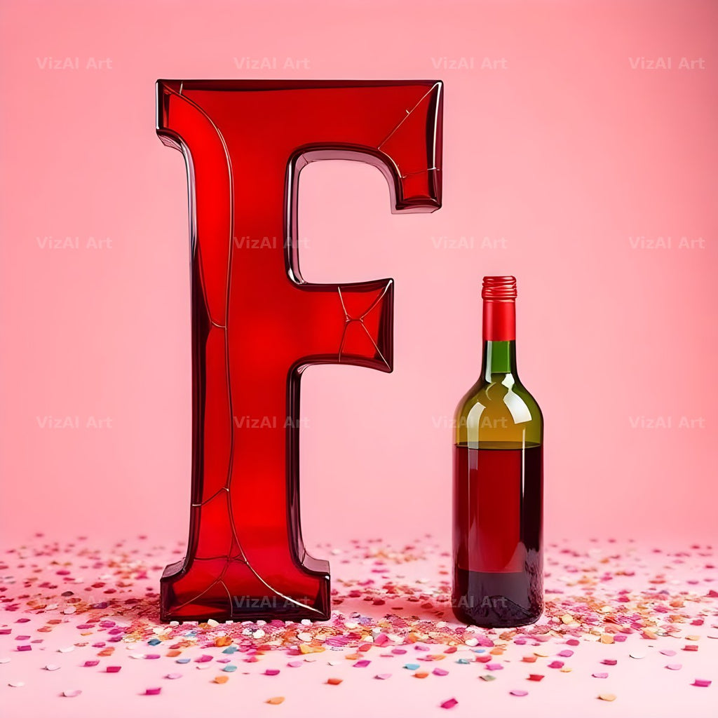 Red Wine Cellar alphabet letter F