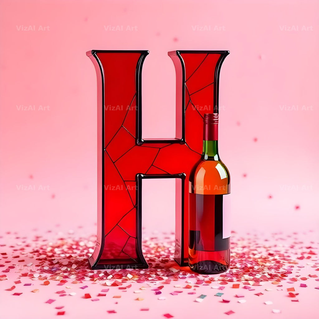 Red Wine Cellar alphabet letter H