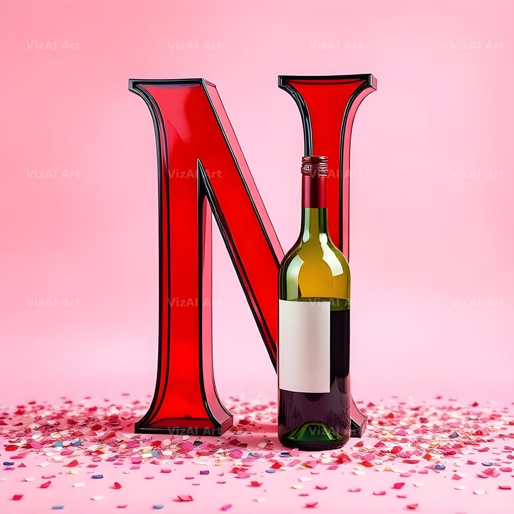 Red Wine Cellar alphabet letter N