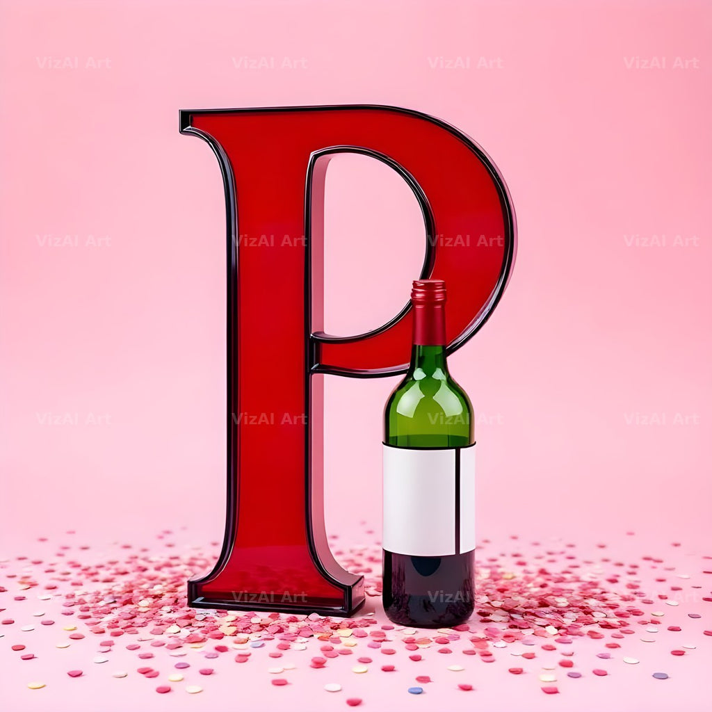 Red Wine Cellar alphabet letter P