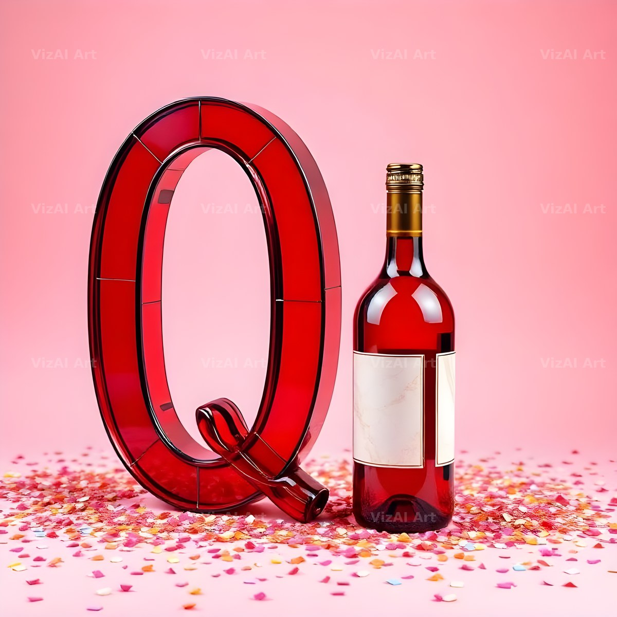 Red Wine Cellar alphabet letter Q