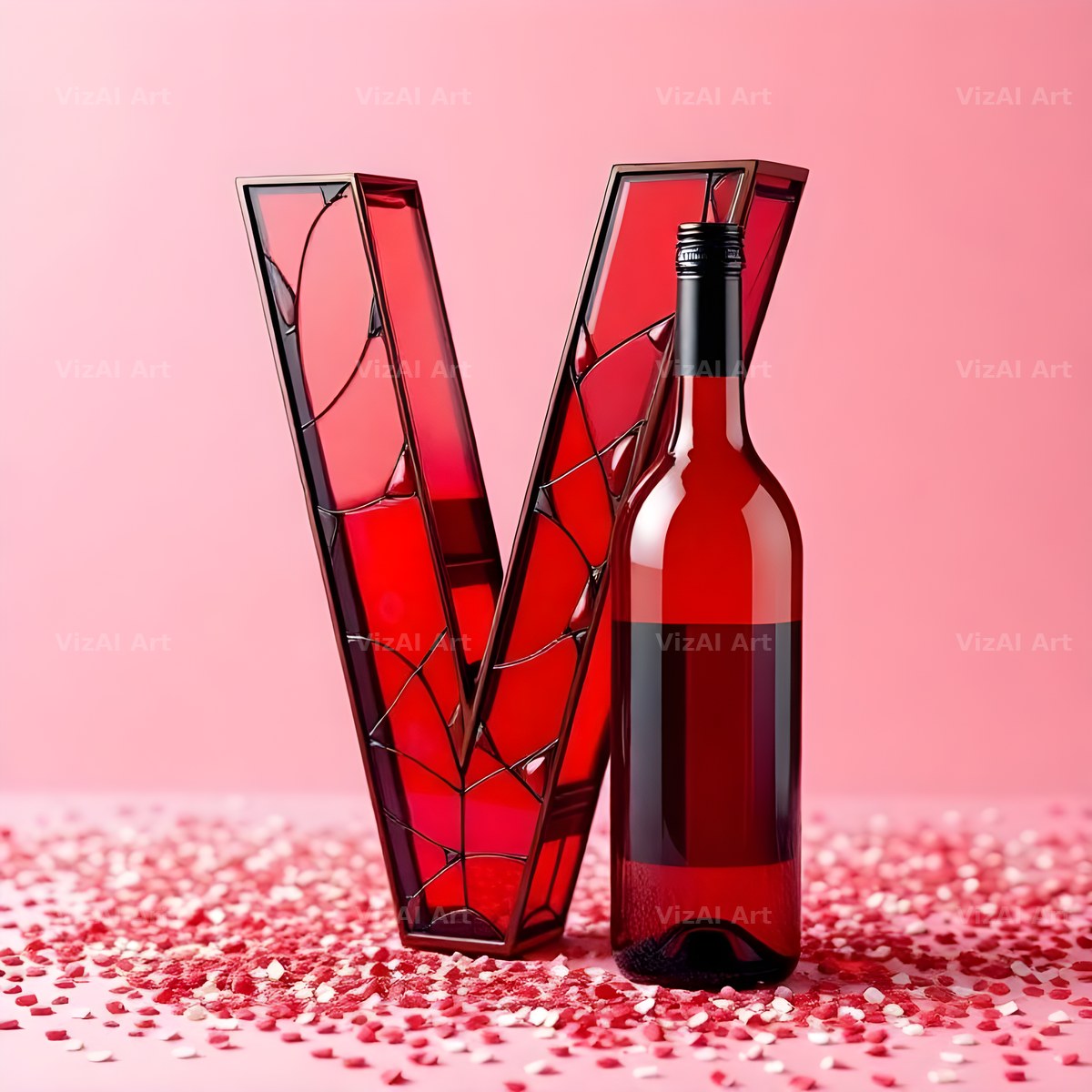 Red Wine Cellar alphabet letter V