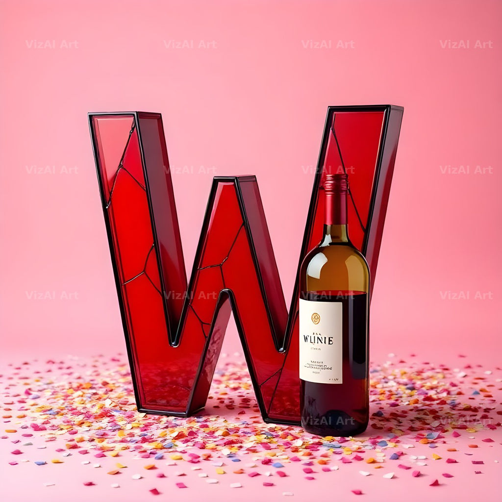 Red Wine Cellar alphabet letter W