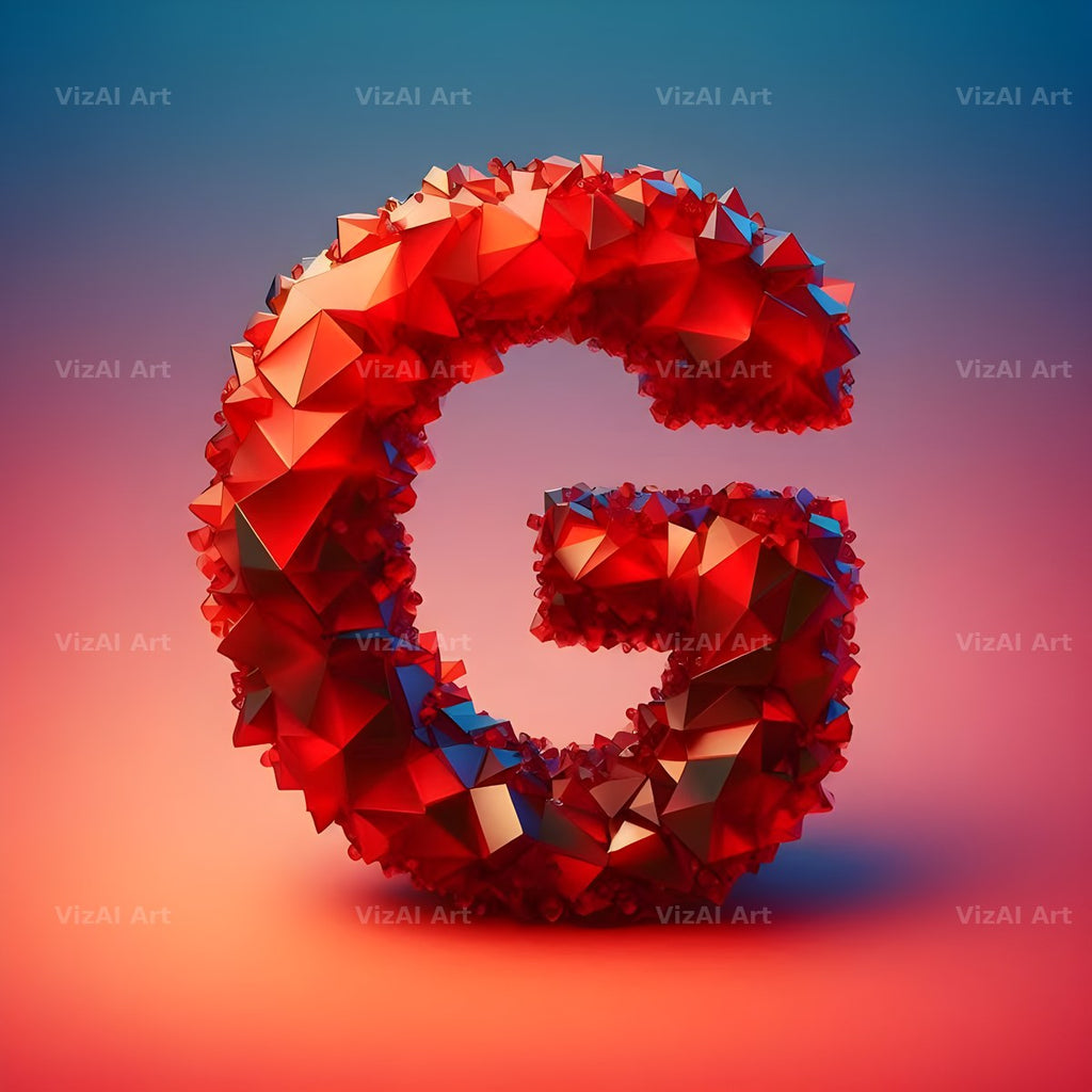 Ruby Red Crystal alphabet letter G