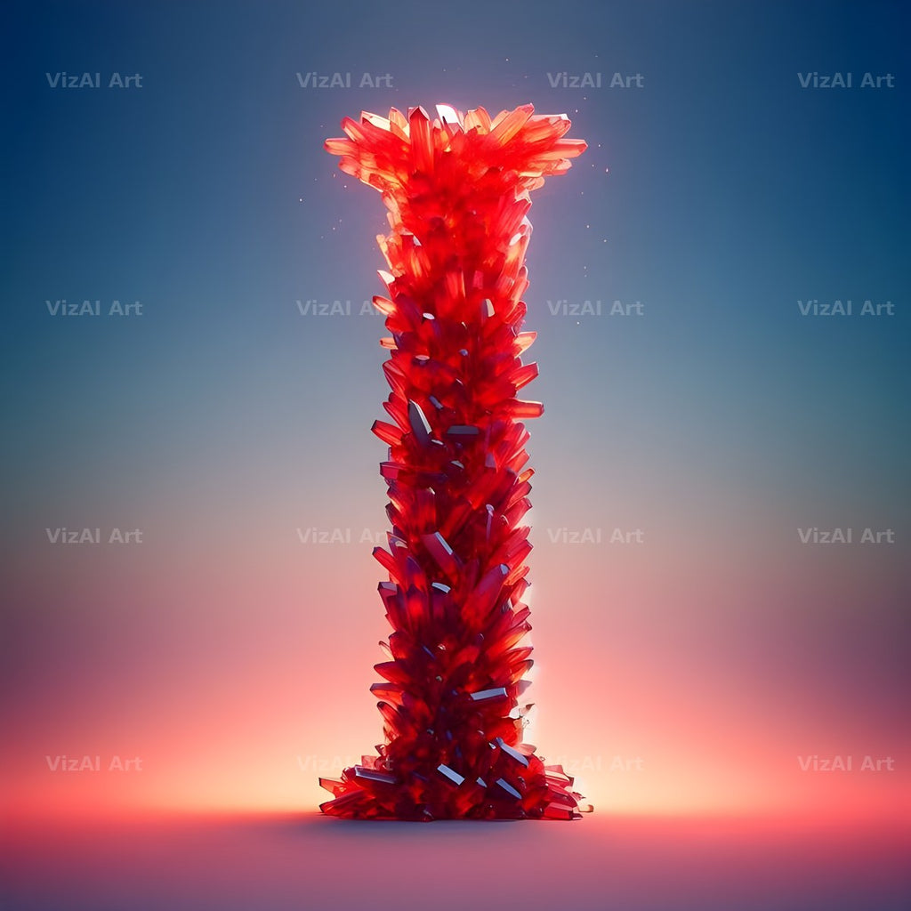 Ruby Red Crystal alphabet letter I