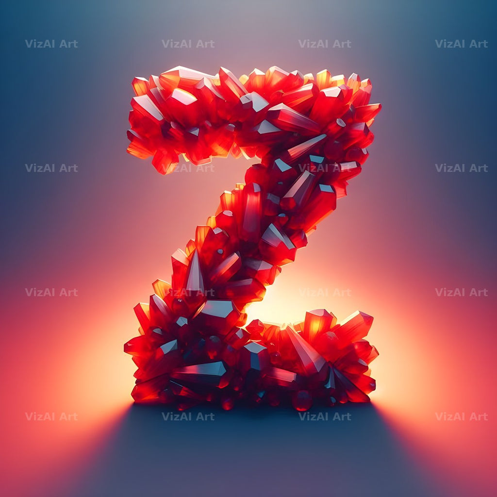 Ruby Red Crystal alphabet letter Z
