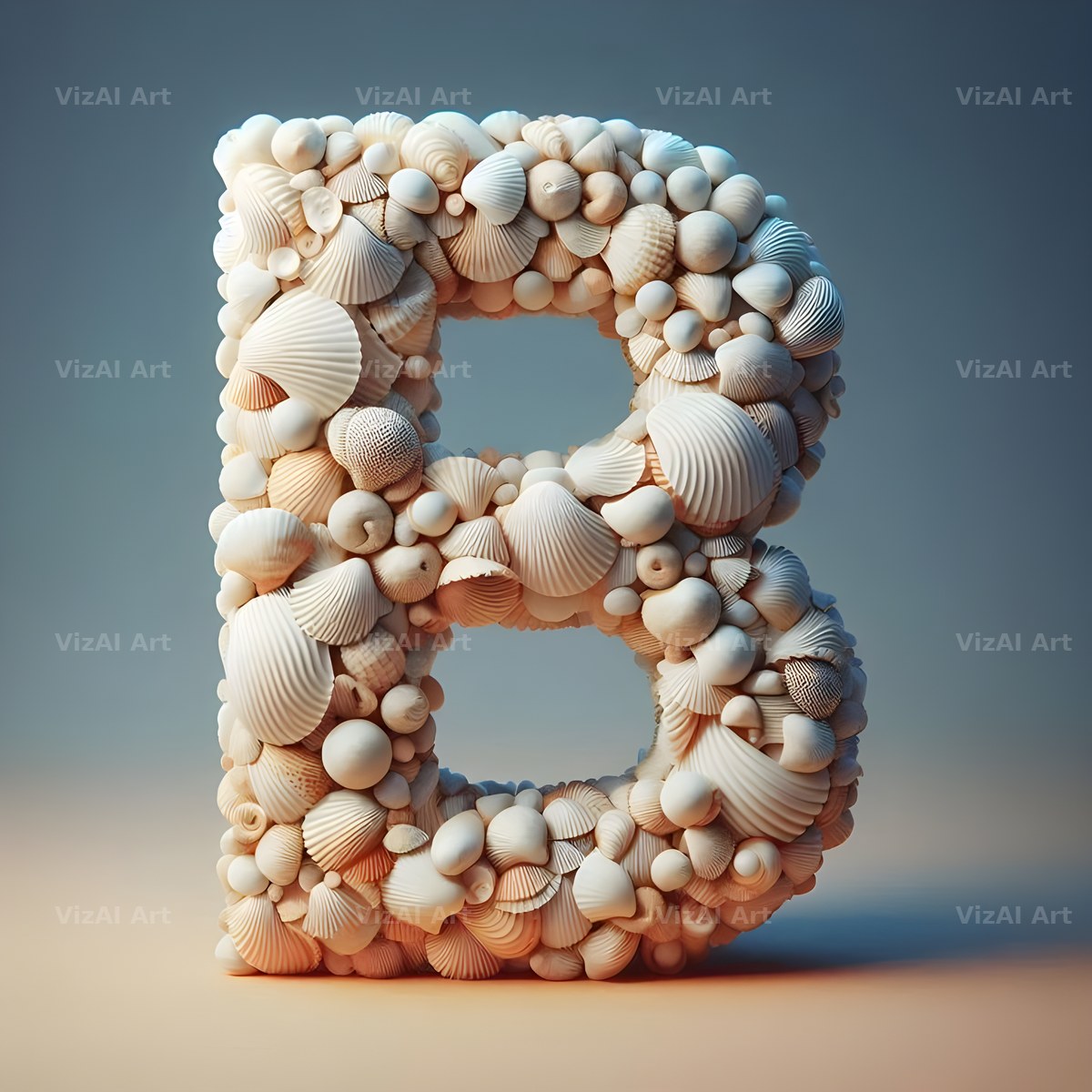 Seashell Beach Drift alphabet letter B