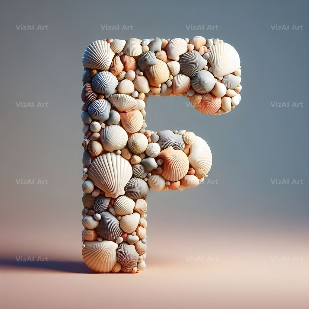 Seashell Beach Drift alphabet letter F