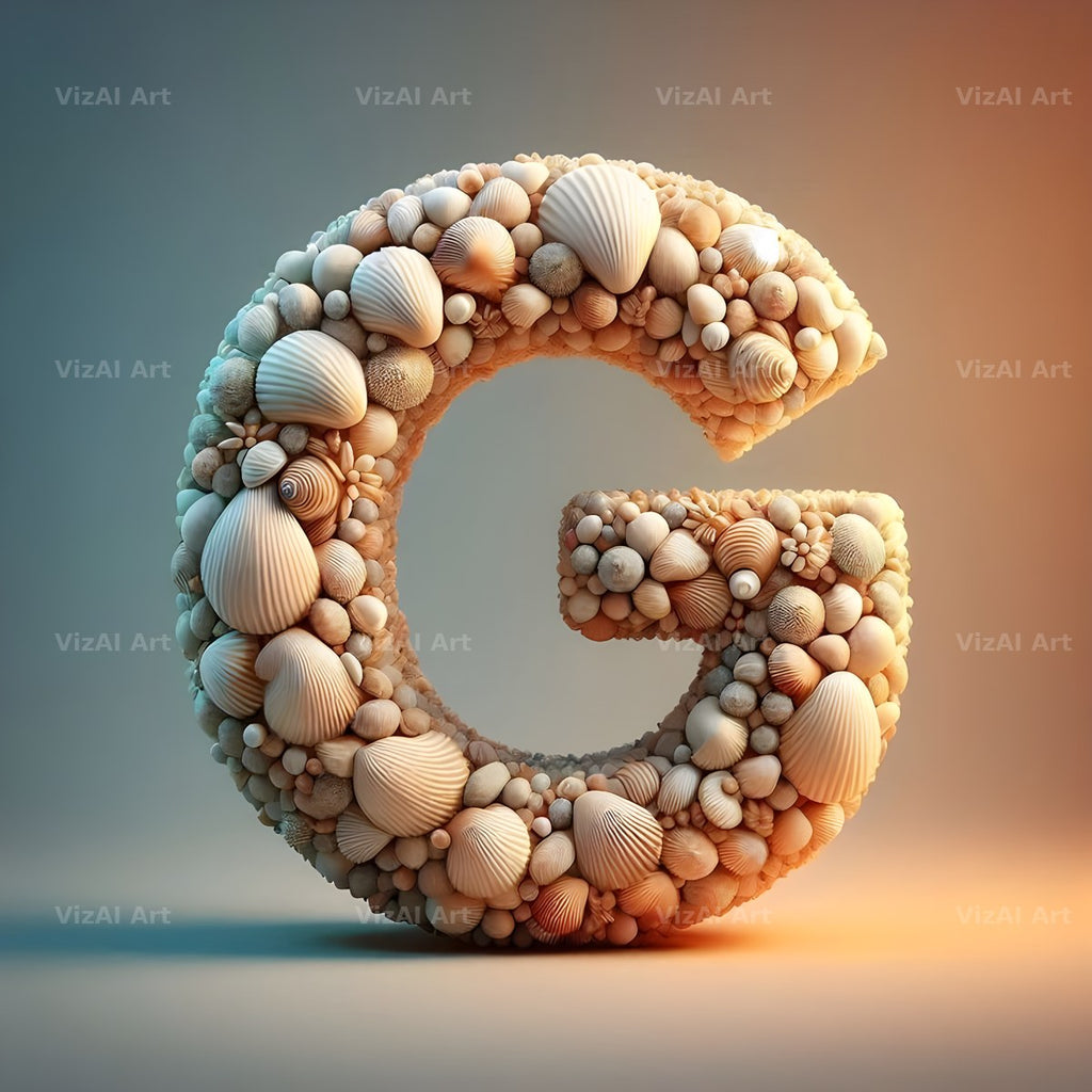 Seashell Beach Drift alphabet letter G