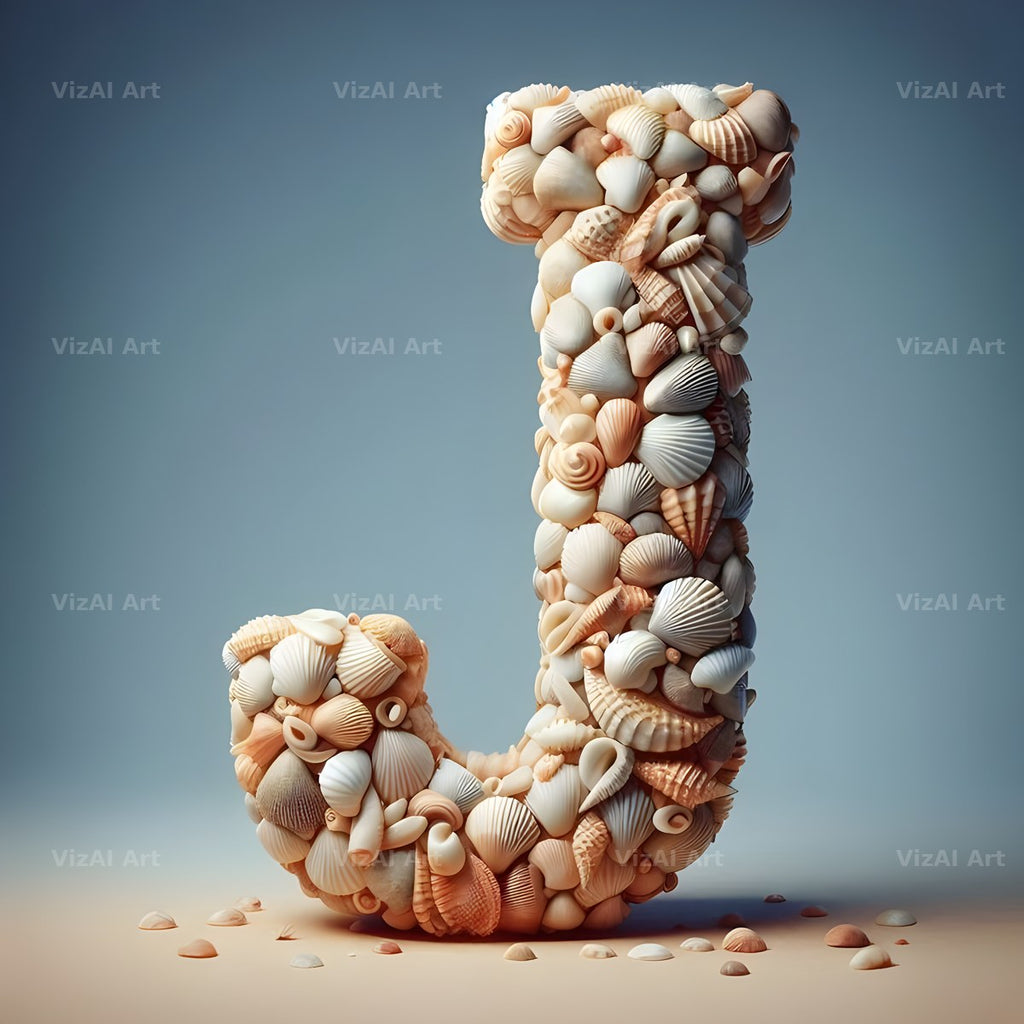 Seashell Beach Drift alphabet letter J