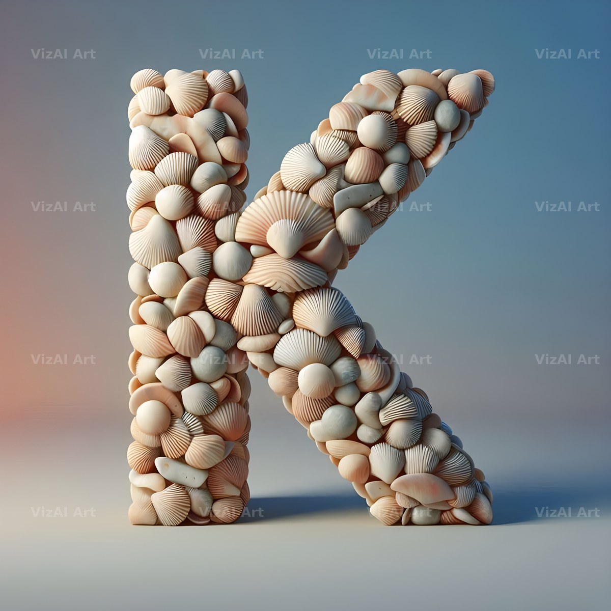 Seashell Beach Drift alphabet letter K