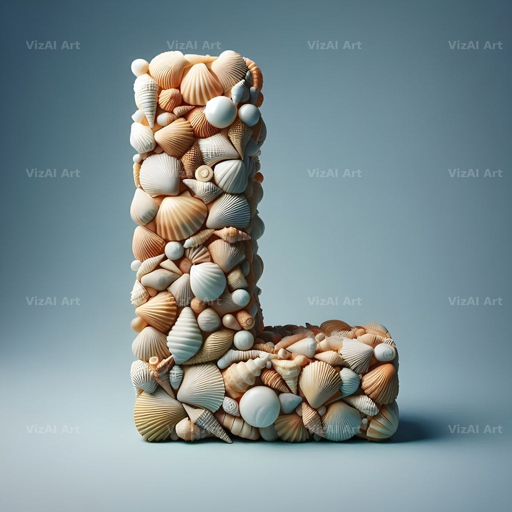 Seashell Beach Drift alphabet letter L