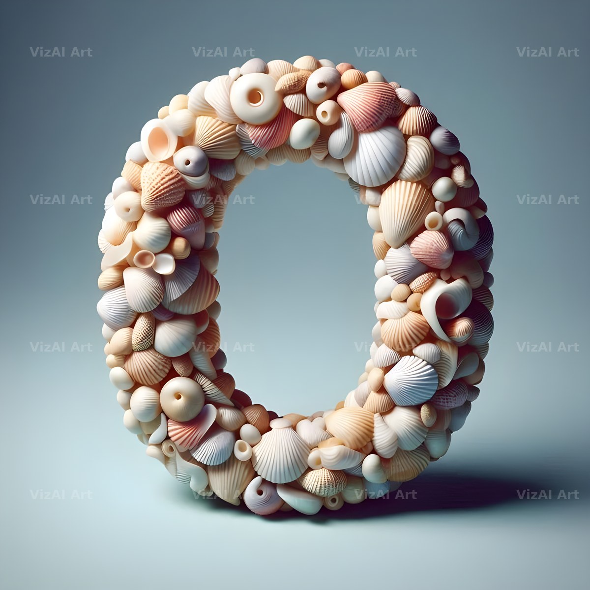 Seashell Beach Drift alphabet letter O