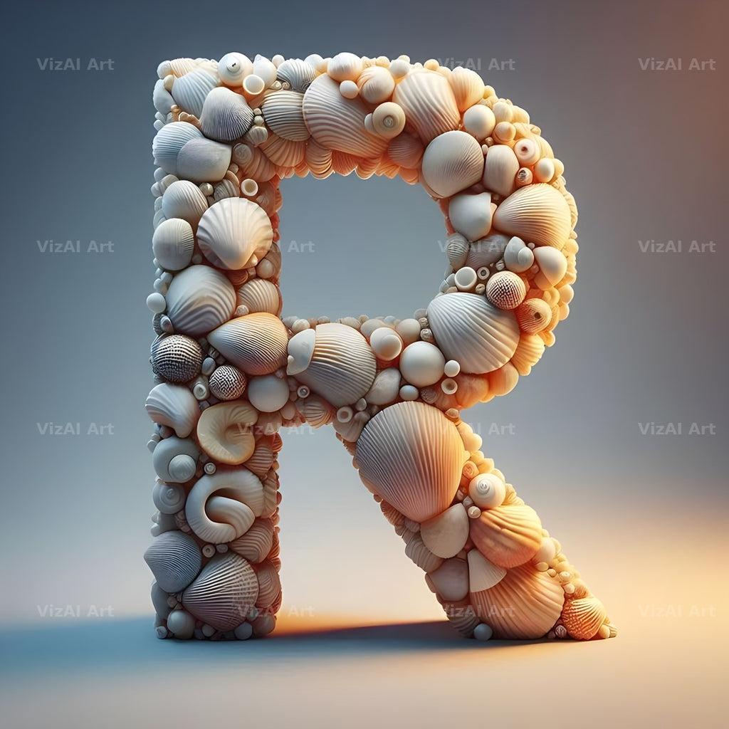 Seashell Beach Drift alphabet letter R