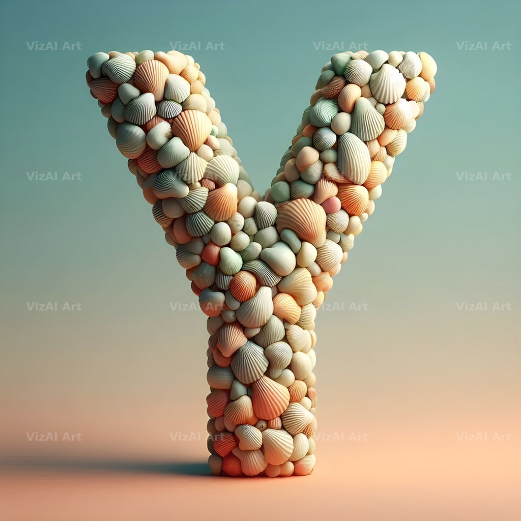 Seashell Beach Drift alphabet letter Y