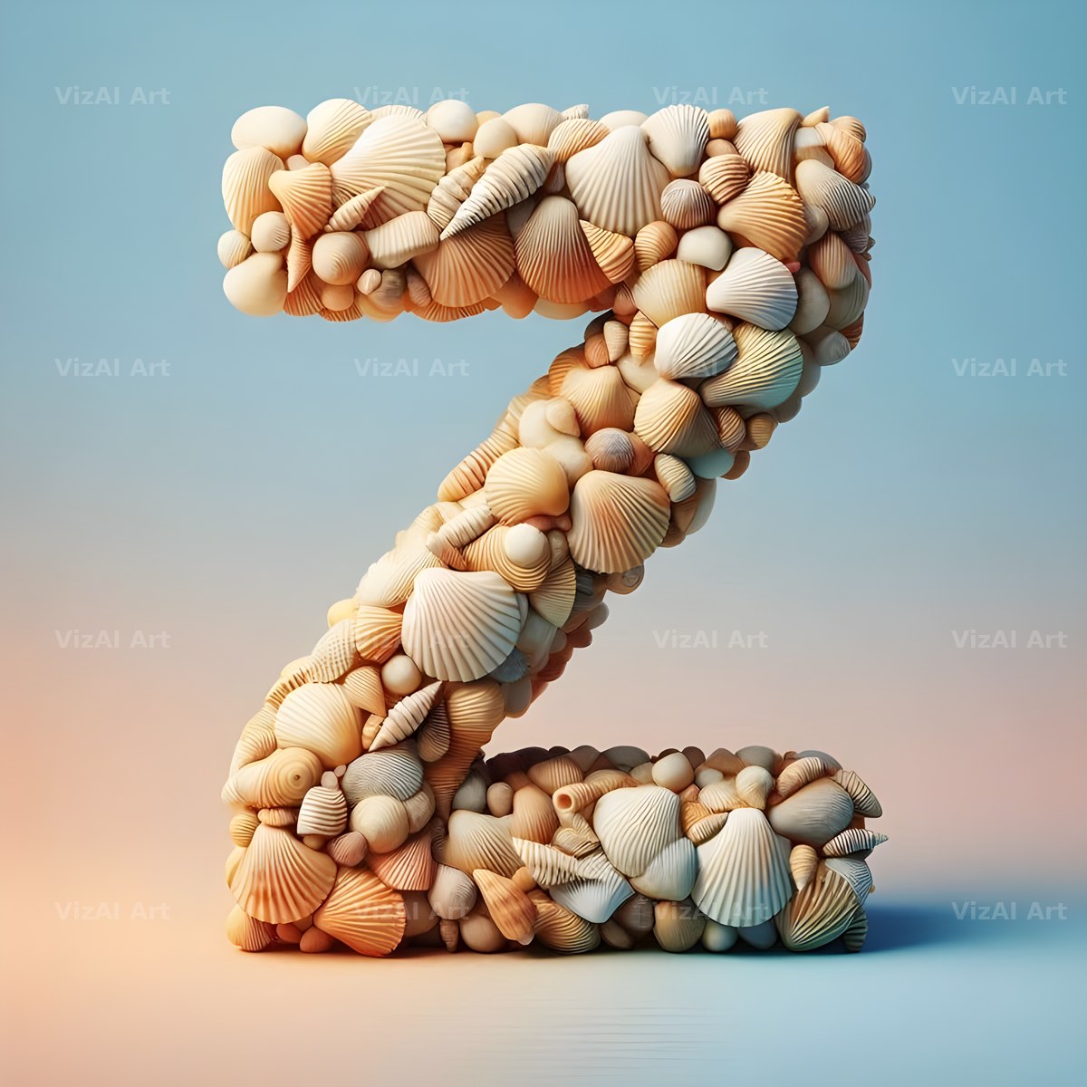 Seashell Beach Drift alphabet letter Z