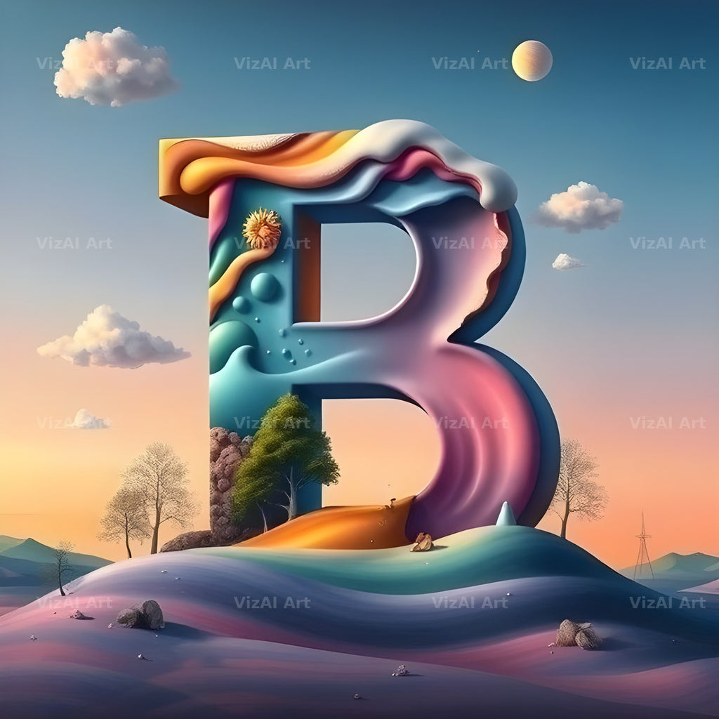 Surreal Dune Paint alphabet letter B