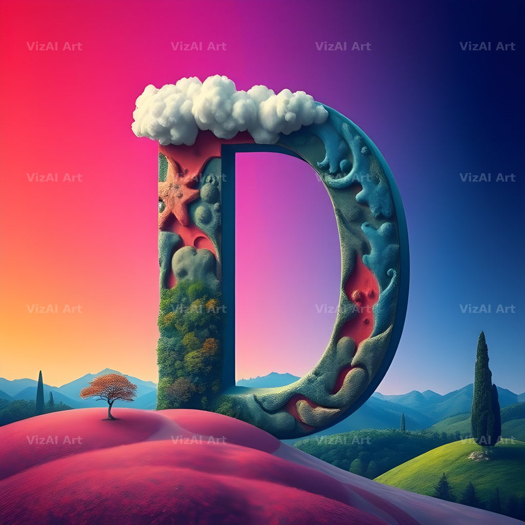 Surreal Dune Paint alphabet letter D