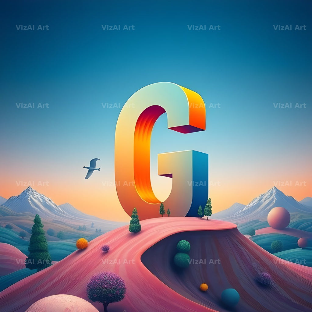 Surreal Dune Paint alphabet letter G